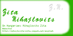 zita mihajlovits business card